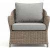 image:imageMartha Stewart Lily Pond IndoorOutdoor Weathered Gray Rattan Wicker Patio Club Chair with AllWeather Gray Back and Seat Cushions 300 Lb Static Weight CapacitySet of 1
