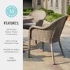 image:imageMartha Stewart Lily Pond IndoorOutdoor Weathered Gray Rattan Wicker Patio Dining Armchair with Gray Seat Cushion Stackable Up to 8 High 300 Lb Static WeightSet of 1