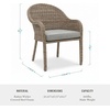 image:imageMartha Stewart Lily Pond IndoorOutdoor Weathered Gray Rattan Wicker Patio Dining Armchair with Gray Seat Cushion Stackable Up to 8 High 300 Lb Static WeightSet of 2