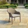 image:imageMartha Stewart Lily Pond IndoorOutdoor Weathered Gray Rattan Wicker Patio Dining Armchair with Gray Seat Cushion Stackable Up to 8 High 300 Lb Static WeightSet of 1