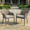 image:imageMartha Stewart Lily Pond IndoorOutdoor Weathered Gray Rattan Wicker Patio Dining Armchair with Gray Seat Cushion Stackable Up to 8 High 300 Lb Static WeightSet of 2