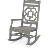image:imageMartha Stewart by POLYWOOD Chinoiserie 3Piece Outdoor Rocking Chair Set with Patio Side Table White HDPE AllWeather Furniture Classic Porch Rockers for Deck Garden amp Backyard Made in The USASlate Grey