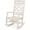 image:imageMartha Stewart by POLYWOOD Chinoiserie 3Piece Outdoor Rocking Chair Set with Patio Side Table White HDPE AllWeather Furniture Classic Porch Rockers for Deck Garden amp Backyard Made in The USASand