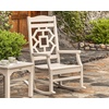 image:imageMartha Stewart by POLYWOOD Chinoiserie 3Piece Outdoor Rocking Chair Set with Patio Side Table White HDPE AllWeather Furniture Classic Porch Rockers for Deck Garden amp Backyard Made in The USASand