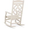 image:imageMartha Stewart by POLYWOOD Chinoiserie 3Piece Outdoor Rocking Chair Set with Patio Side Table White HDPE AllWeather Furniture Classic Porch Rockers for Deck Garden amp Backyard Made in The USASand