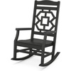 image:imageMartha Stewart by POLYWOOD Chinoiserie 3Piece Outdoor Rocking Chair Set with Patio Side Table White HDPE AllWeather Furniture Classic Porch Rockers for Deck Garden amp Backyard Made in The USABlack