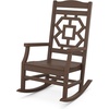 image:imageMartha Stewart by POLYWOOD Chinoiserie 3Piece Outdoor Rocking Chair Set with Patio Side Table White HDPE AllWeather Furniture Classic Porch Rockers for Deck Garden amp Backyard Made in The USAMahogany