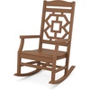 image:imageMartha Stewart by POLYWOOD Chinoiserie 3Piece Outdoor Rocking Chair Set with Patio Side Table White HDPE AllWeather Furniture Classic Porch Rockers for Deck Garden amp Backyard Made in The USATeak