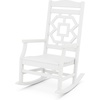 image:imageMartha Stewart by POLYWOOD Chinoiserie 3Piece Outdoor Rocking Chair Set with Patio Side Table White HDPE AllWeather Furniture Classic Porch Rockers for Deck Garden amp Backyard Made in The USAWhite