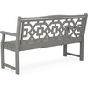 image:imageMartha Stewart by POLYWOOD Chinoiserie 60 Outdoor Bench Sand  Durable AllWeather HDPE Garden Seat with Back Support  Classic 3 Person Seating for Patio Porch amp Backyard Made in the USASlate Grey