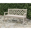 image:imageMartha Stewart by POLYWOOD Chinoiserie 60 Outdoor Bench Sand  Durable AllWeather HDPE Garden Seat with Back Support  Classic 3 Person Seating for Patio Porch amp Backyard Made in the USASand