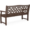 image:imageMartha Stewart by POLYWOOD Chinoiserie 60 Outdoor Bench Sand  Durable AllWeather HDPE Garden Seat with Back Support  Classic 3 Person Seating for Patio Porch amp Backyard Made in the USAMahogany