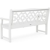 image:imageMartha Stewart by POLYWOOD Chinoiserie 60 Outdoor Bench Sand  Durable AllWeather HDPE Garden Seat with Back Support  Classic 3 Person Seating for Patio Porch amp Backyard Made in the USAWhite