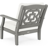 image:imageMartha Stewart by POLYWOOD Chinoiserie Outdoor Deep Seating Chair with Cushion Slate GreyNatural Linen Durable and Comfortable HDPE AllWeather Patio Furniture for Deck Backyard Made in The USASlate Grey  Natural Linen