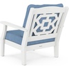 image:imageMartha Stewart by POLYWOOD Chinoiserie Outdoor Deep Seating Chair with Cushion Slate GreyNatural Linen Durable and Comfortable HDPE AllWeather Patio Furniture for Deck Backyard Made in The USAWhite  Sky Blue