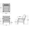 image:imageMartha Stewart by POLYWOOD Chinoiserie Outdoor Deep Seating Chair with Cushion Slate GreyNatural Linen Durable and Comfortable HDPE AllWeather Patio Furniture for Deck Backyard Made in The USASlate Grey  Midnight Linen