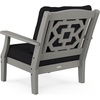 image:imageMartha Stewart by POLYWOOD Chinoiserie Outdoor Deep Seating Chair with Cushion Slate GreyNatural Linen Durable and Comfortable HDPE AllWeather Patio Furniture for Deck Backyard Made in The USASlate Grey  Midnight Linen