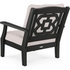 image:imageMartha Stewart by POLYWOOD Chinoiserie Outdoor Deep Seating Chair with Cushion Slate GreyNatural Linen Durable and Comfortable HDPE AllWeather Patio Furniture for Deck Backyard Made in The USABlack  Dune Burlap
