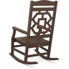 image:imageMartha Stewart by POLYWOOD Chinoiserie Outdoor Rocking Chair Black Durable HDPE AllWeather Patio Furniture with Decorative Lattice Classic Porch Rocker for Deck Garden amp Backyard Made in the USAMahogany