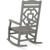 image:imageMartha Stewart by POLYWOOD Chinoiserie Outdoor Rocking Chair Black Durable HDPE AllWeather Patio Furniture with Decorative Lattice Classic Porch Rocker for Deck Garden amp Backyard Made in the USASlate Grey