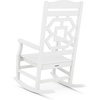 image:imageMartha Stewart by POLYWOOD Chinoiserie Outdoor Rocking Chair Black Durable HDPE AllWeather Patio Furniture with Decorative Lattice Classic Porch Rocker for Deck Garden amp Backyard Made in the USAWhite