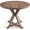 image:imageMartha Stewart Bedford 36 Round IndoorOutdoor Aluminum Patio Dining Table with Trestle Base Accommodates up to 4 Adults Brushed Gray Woodgrain FinishBrown