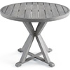 image:imageMartha Stewart Bedford 36 Round IndoorOutdoor Aluminum Patio Dining Table with Trestle Base Accommodates up to 4 Adults Brushed Gray Woodgrain FinishGrey
