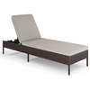 image:imageMartha Stewart Bedford IndoorOutdoor Patio Chaise Lounge Chair with Adjustable Back and Rattan Wicker Finish in Gray with Gray AllWeather CushionsBrown