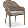 image:imageMartha Stewart Lily Pond IndoorOutdoor Weathered Gray Rattan Wicker Patio Dining Armchair with Gray Seat Cushion Stackable Up to 8 High 300 Lb Static WeightSet of 1