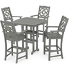 image:imageMartha Stewart by POLYWOOD Chinoiserie 5Piece Bar Set in BlackSlate Grey