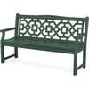 image:imageMartha Stewart by POLYWOOD Chinoiserie 60 Outdoor Bench Sand  Durable AllWeather HDPE Garden Seat with Back Support  Classic 3 Person Seating for Patio Porch amp Backyard Made in the USAGreen
