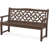 image:imageMartha Stewart by POLYWOOD Chinoiserie 60 Outdoor Bench Sand  Durable AllWeather HDPE Garden Seat with Back Support  Classic 3 Person Seating for Patio Porch amp Backyard Made in the USAMahogany