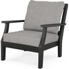 image:imageMartha Stewart by POLYWOOD Chinoiserie Outdoor Deep Seating Chair with Cushion Slate GreyNatural Linen Durable and Comfortable HDPE AllWeather Patio Furniture for Deck Backyard Made in The USABlack  Grey Mist