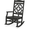 image:imageMartha Stewart by POLYWOOD Chinoiserie Outdoor Rocking Chair Black Durable HDPE AllWeather Patio Furniture with Decorative Lattice Classic Porch Rocker for Deck Garden amp Backyard Made in the USABlack