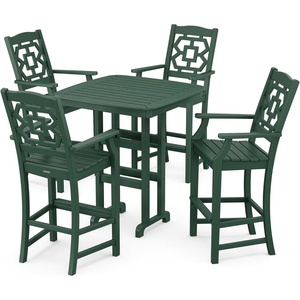 image:imageMartha Stewart by POLYWOOD Chinoiserie 5Piece Bar Set in BlackGreen