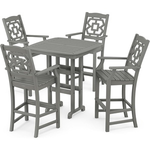 image:imageMartha Stewart by POLYWOOD Chinoiserie 5Piece Bar Set in BlackSlate Grey