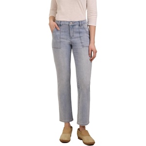 image:imageMartha Stewart Womens Straight Leg Patch Pocket Pant Soft Stretch Denim amp Twill Trouser with Waist StabilizerPale Wash