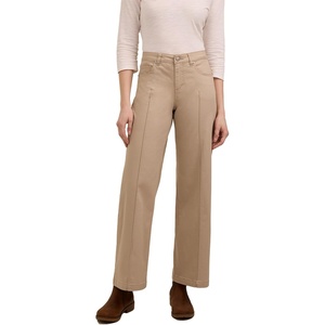 image:imageMartha Stewart Womens Wide Leg Pintuck Pant HighRise Soft Stretch Denim amp Twill Trouser with Front Seam DetailSand