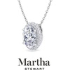 image:imageMartha Stewart 2 14 Carat Lab Grown Diamond Halo Necklace In Sterling Silver Lab Grown Diamond Necklace For WomenOval Shape