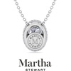 image:imageMartha Stewart 2 14 Carat Lab Grown Diamond Halo Necklace In Sterling Silver Lab Grown Diamond Necklace For WomenOval Shape