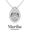 image:imageMartha Stewart 2 14 Carat Lab Grown Diamond Halo Necklace In Sterling Silver Lab Grown Diamond Necklace For WomenPear Shape
