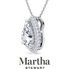 image:imageMartha Stewart 2 14 Carat Lab Grown Diamond Halo Necklace In Sterling Silver Lab Grown Diamond Necklace For WomenPear Shape
