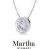 image:imageMartha Stewart 2 14 Carat Lab Grown Diamond Halo Necklace In Sterling Silver Lab Grown Diamond Necklace For WomenRound Shape