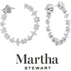 image:imageMartha Stewart 3 Carat Lab Grown Diamond Fancy Hoop Earrings In Sterling Silver