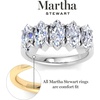 image:imageMartha Stewart 3 Carat Marquise Shape Lab Grown Diamond Five Stone Engagement Ring In Sterling Silver