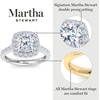 image:imageMartha Stewart 4 Carat Cushion Cut Lab Grown Diamond Halo Engagement Ring In Sterling Silver