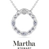image:imageMartha Stewart 4 Carat Lab Grown Diamond Marquise and Round Circle Necklace In Sterling Silver