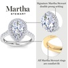 image:imageMartha Stewart 4 Carat Pear Shape Lab Grown Diamond Halo Engagement Ring In Sterling Silver