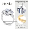 image:imageMartha Stewart 5 12 Carat Emerald Cut Lab Grown Diamond Three Stone Plus Engagement Ring In Sterling Silver