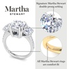 image:imageMartha Stewart 5 12 Carat Oval Shape Lab Grown Diamond Three Stone Plus Engagement Ring In Sterling Silver